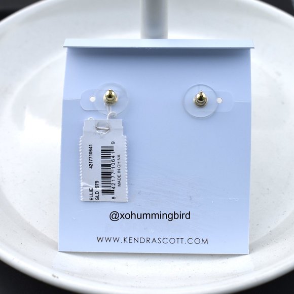 Kendra Scott | Ellie Gold Stud Earrings in Multicolor Drusy - Picture 6 of 6